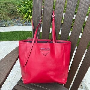 Authentic PRADA Red Shoulder Bag, SHW, Pre-owned Condition SEE DESCRIPTION